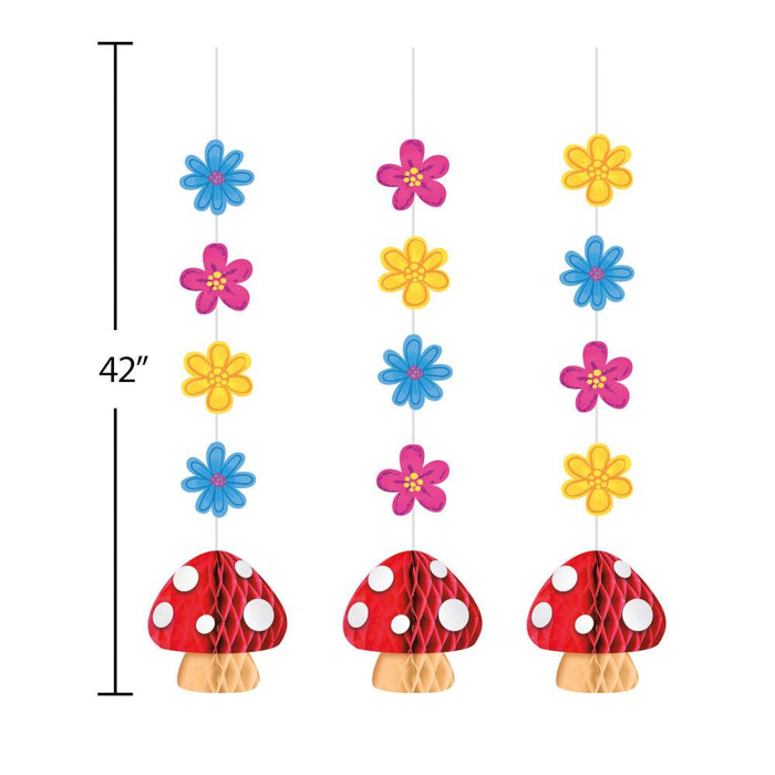 Party Decorations Party Gnomes Hanging Cutouts w/ Honeycomb 3ct