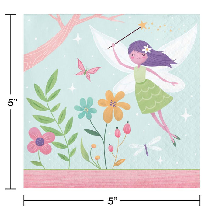 Party Decorations Fairy Forest Beverage Napkin 16ct