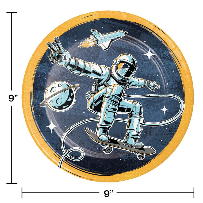 Party Decorations Space Skater Dinner Plate 8 Count