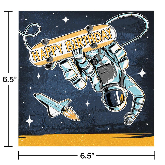 Party Decorations Space Skater Luncheon Napkin 16ct