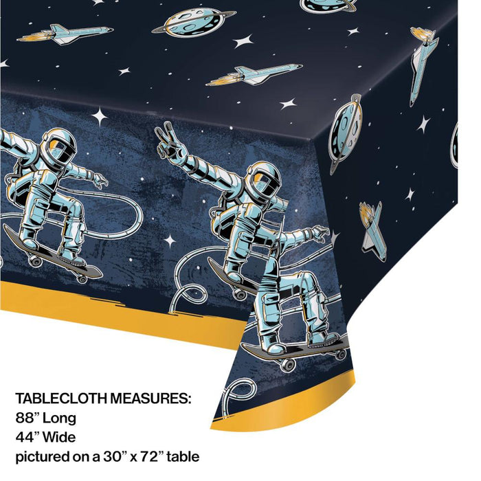 Party Decorations Space Skater Tablecover, Paper 54"x102" 1ct