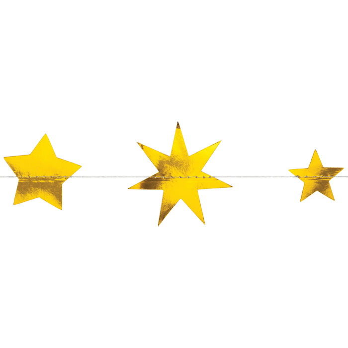 Party Decorations Starry Night Stars Garland, 12ft Foil 1ct