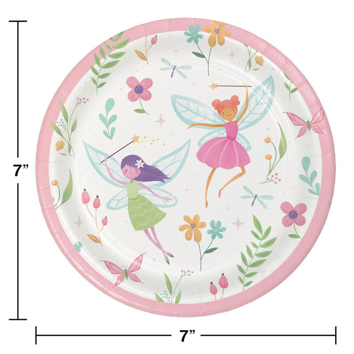 Party Decorations Fairy Forest Paper Dessert Plate 8ct