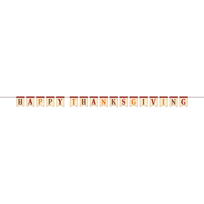 Party Decorations Happy Thankgiving Ribbon Banner Shaped (1/Pkg)