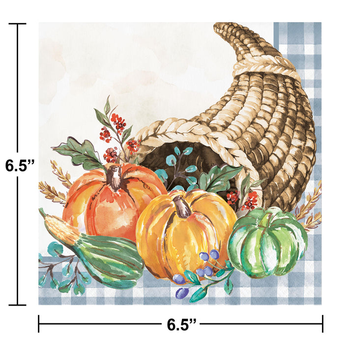 Party Decorations Decadent Cornucopia 2Ply Luncheon Napkin (16/Pkg)