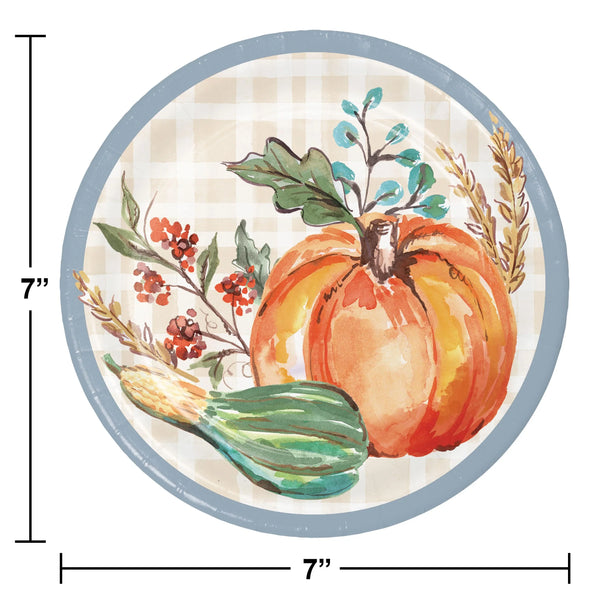 Party Decorations Decadent Cornucopia 7 Inch Paper Dessert Plate (8/Pkg)