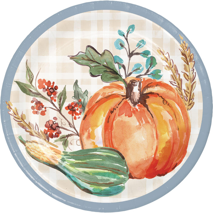 Party Decorations Decadent Cornucopia 7 Inch Paper Dessert Plate (8/Pkg)