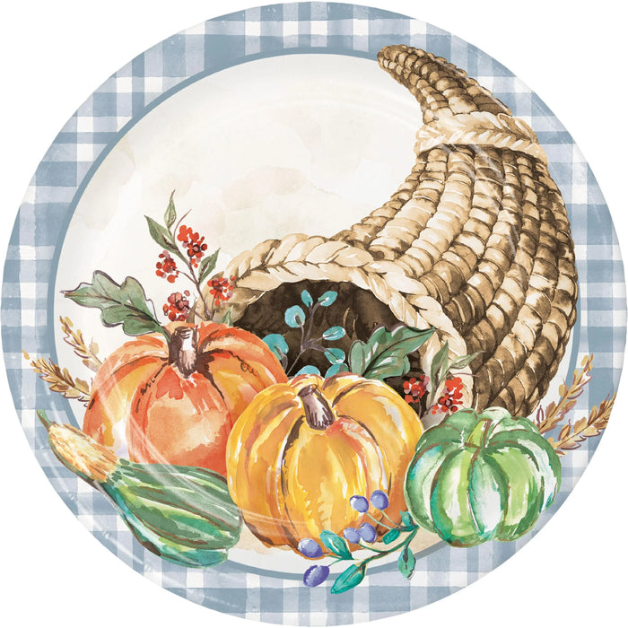 Party Decorations Decadent Cornucopia Dinner Plate (8/Pkg)