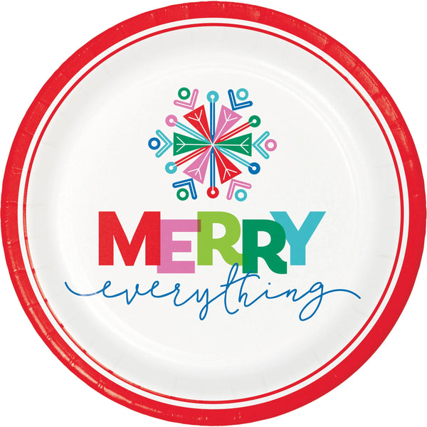 Party Decorations Merry Everything Dinner Plate (8/Pkg)