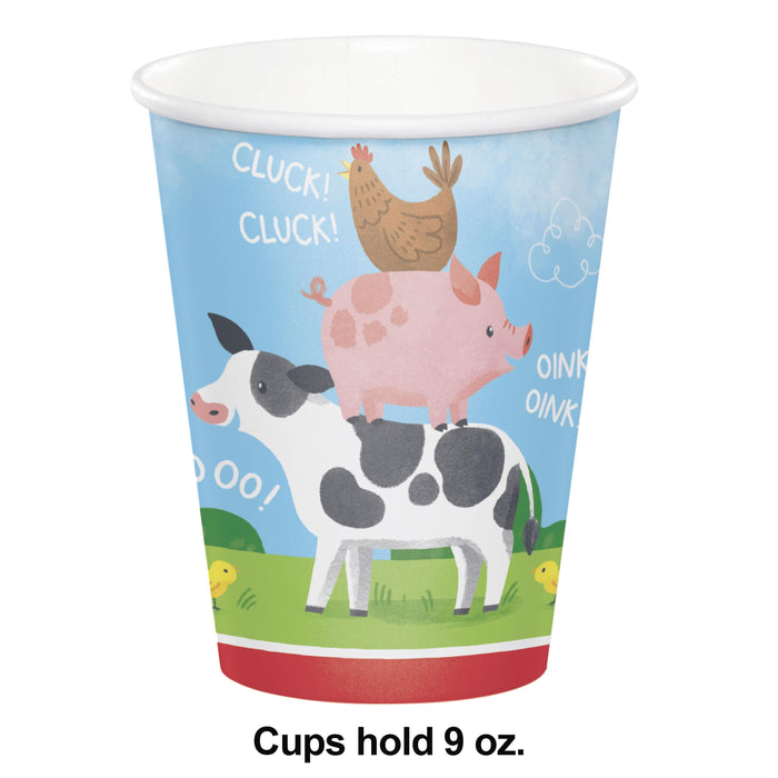 Party Decorations Farm Animals Hot/Cold Cup 9oz. (8/Pkg)