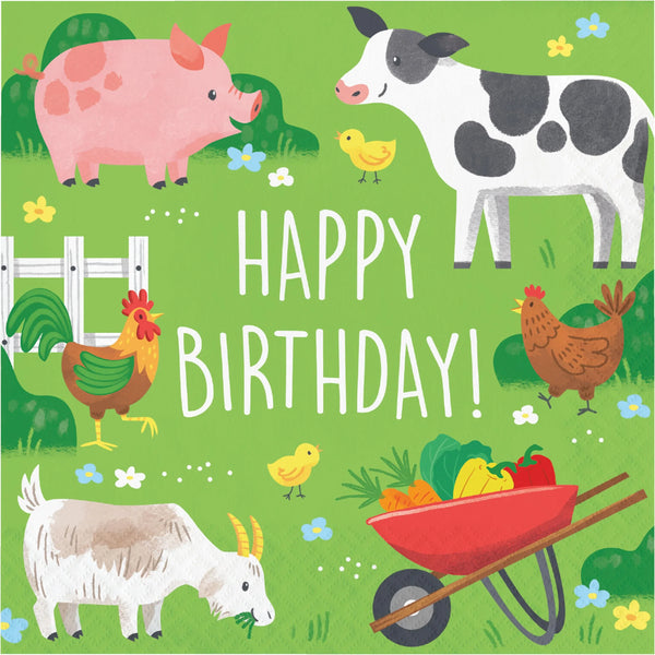 Party Decorations Farm Animals 2Ply Luncheon Napkin (16/Pkg)