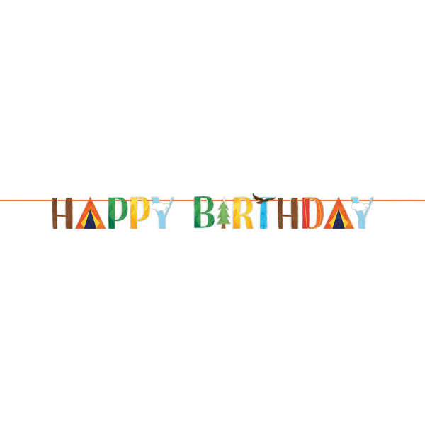 Party Decorations Outdoor Adventure Letter Banner w/ Ribbon (1/Pkg)