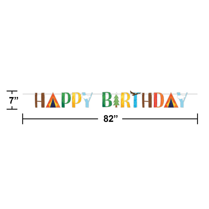 Party Decorations Outdoor Adventure Letter Banner w/ Ribbon (1/Pkg)