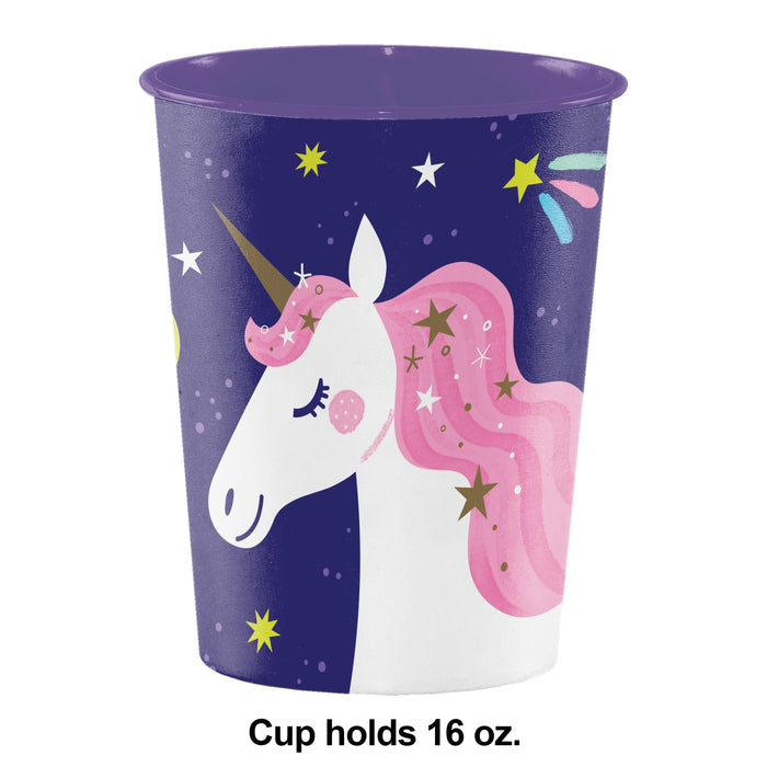 Party Decorations Unicorn Galaxy Plastic Keepsake Cup 16oz. (1/Pkg)