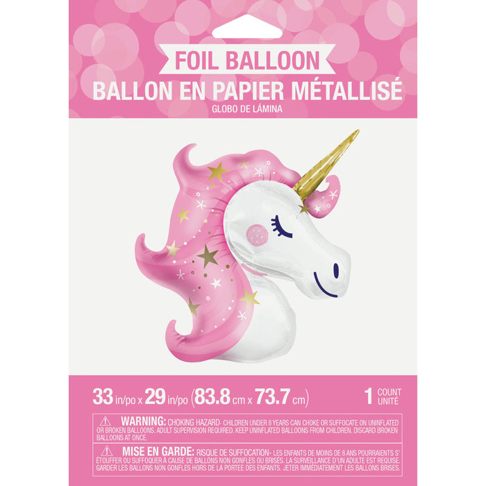 Party Decorations Unicorn Galaxy Metallic Balloon Unicorn Shaped (1/Pkg)