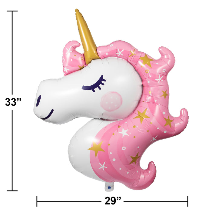 Party Decorations Unicorn Galaxy Metallic Balloon Unicorn Shaped (1/Pkg)