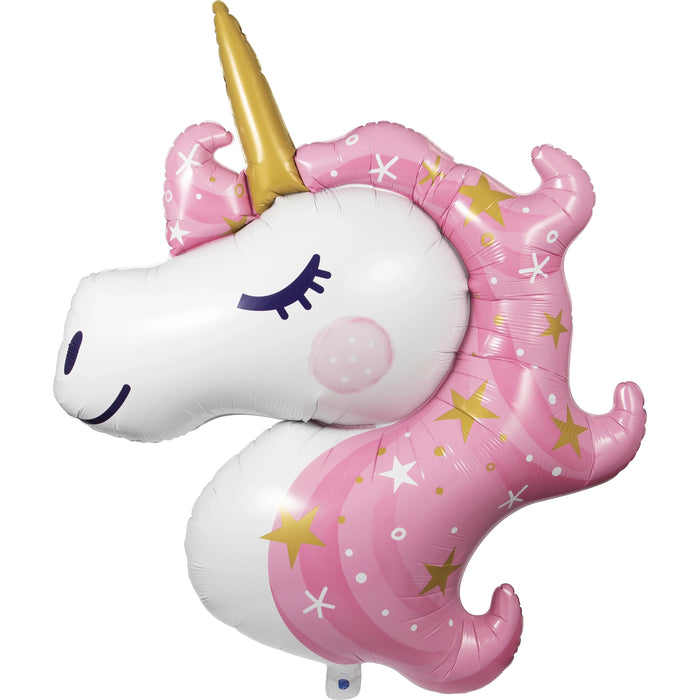 Party Decorations Unicorn Galaxy Metallic Balloon Unicorn Shaped (1/Pkg)