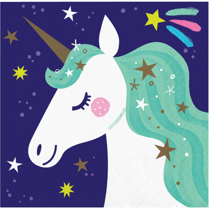 Party Decorations Unicorn Galaxy Beverage 2Ply Napkin (16/Pkg)