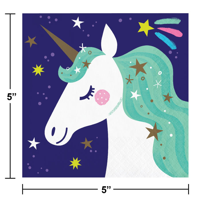 Party Decorations Unicorn Galaxy Beverage 2Ply Napkin (16/Pkg)