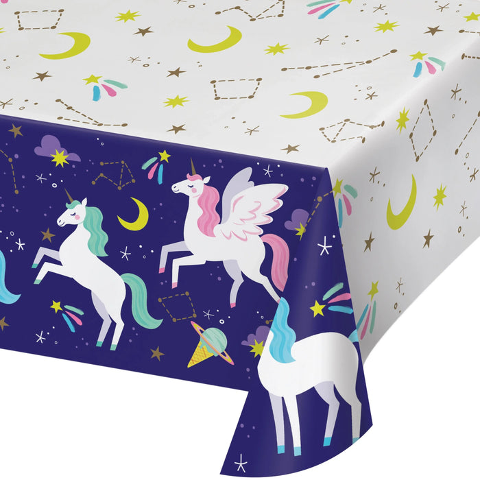 Party Decorations Unicorn Galaxy Tablecover, Paper 54"x102" (1/Pkg)