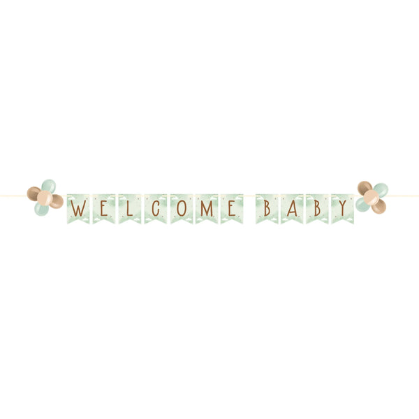 Party Decorations Teddy Bear Ribbon Banner w/ Latex Balloons (1/Pkg)