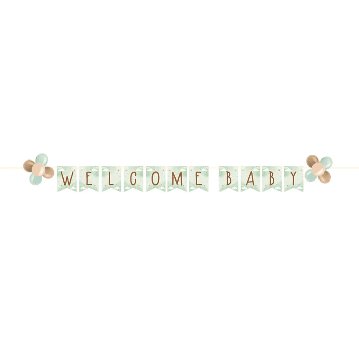 Party Decorations Teddy Bear Ribbon Banner w/ Latex Balloons (1/Pkg)