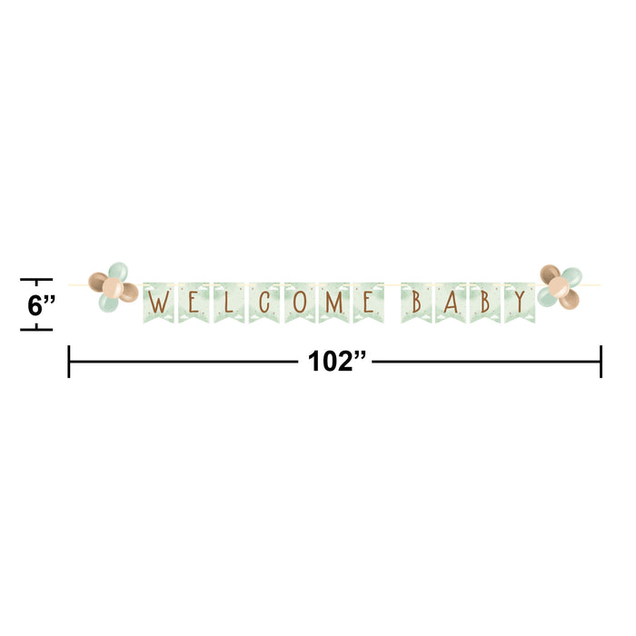 Party Decorations Teddy Bear Ribbon Banner w/ Latex Balloons (1/Pkg)