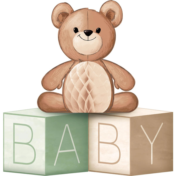 Party Decorations Teddy Bear Centerpiece Baby Blocks w/ Honeycomb (1/Pkg)