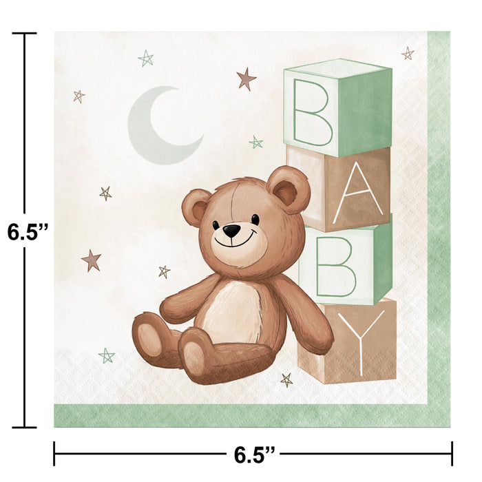 Party Decorations Teddy Bear 2Ply Luncheon Napkin (16/Pkg)