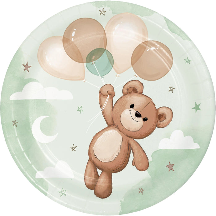 Party Decorations Teddy Bear 7 Inch Paper Dessert Plate (8/Pkg)