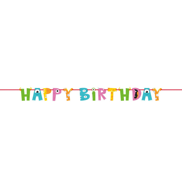 Party Decorations Monsters Letter Banner w/ Ribbon (1/Pkg)