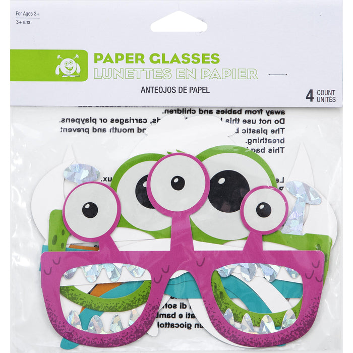 Party Decorations Monsters Paper Glasses (4/Pkg)