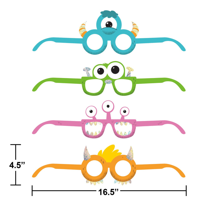 Party Decorations Monsters Paper Glasses (4/Pkg)