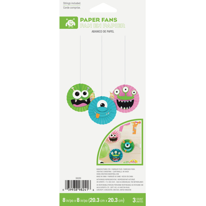 Party Decorations Monsters Hanging Decor w/ Stickers (3/Pkg)