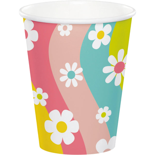 Party Decorations Flower Power Hot/Cold Cup 9oz. (8/Pkg)