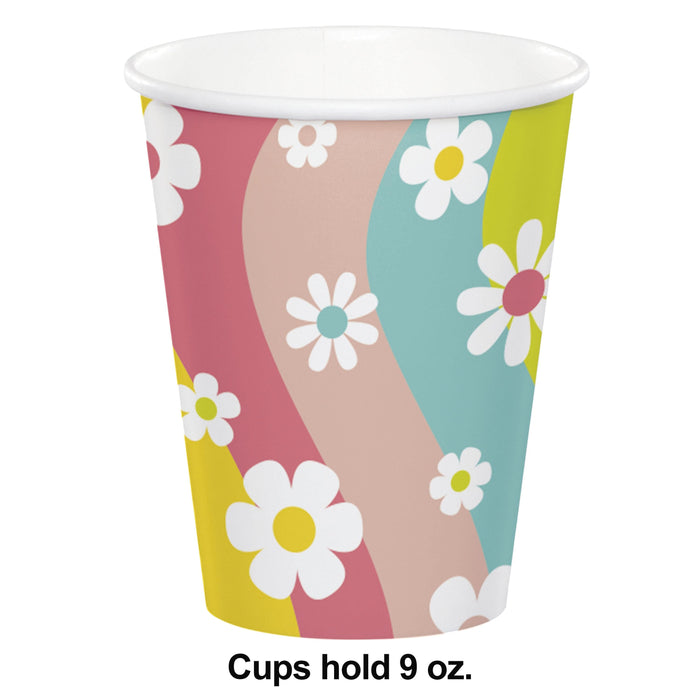 Party Decorations Flower Power Hot/Cold Cup 9oz. (8/Pkg)