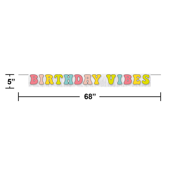 Party Decorations Flower Power Letter Banner w/ Fringe (1/Pkg)