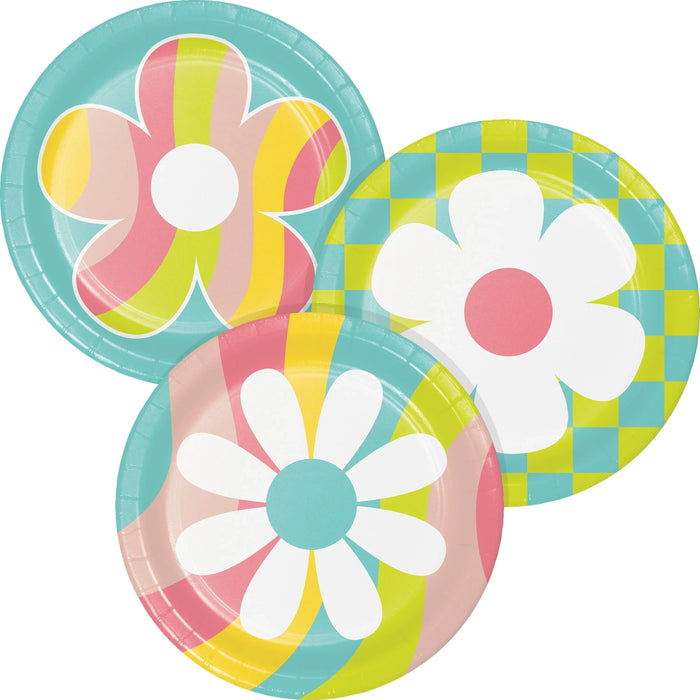 Party Decorations Flower Power 46 Piece Birthday Party Kit for 8