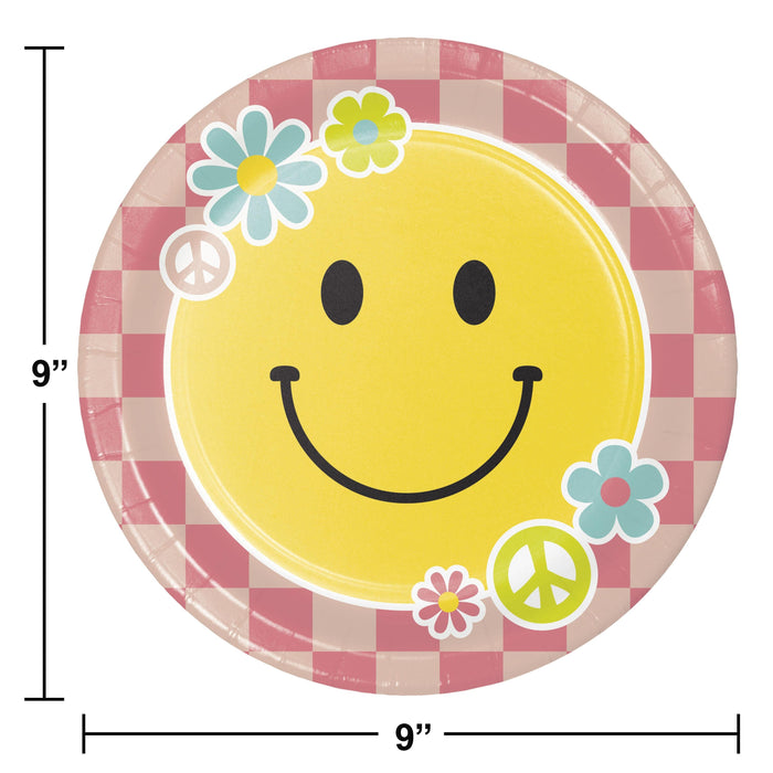 Party Decorations Flower Power Dinner Plate (8/Pkg)