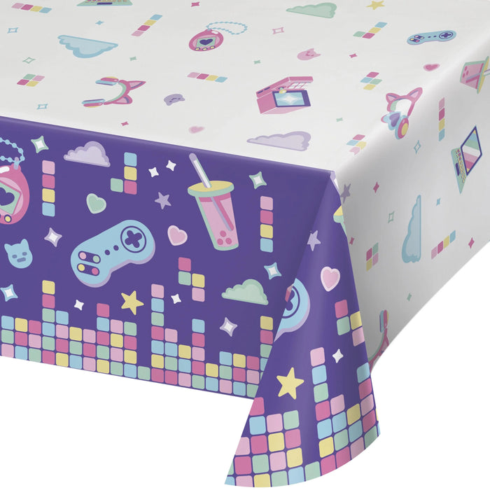 Party Decorations Gamer Girl Tablecover, Paper 54 inches x102 inches (1/Pkg)