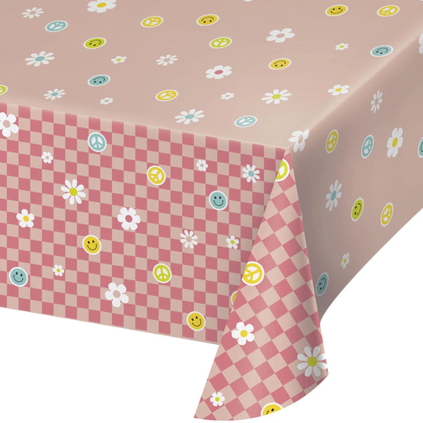 Party Decorations Flower Power Tablecover, Paper 54