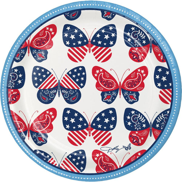 Party Decorations Patriotic Butterflies Luncheon Plate (8 per Pkg)