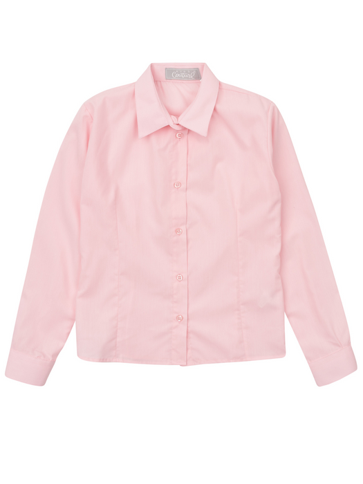 Mia Belle Girls Pink Collared Dress Shirt by Kids Couture