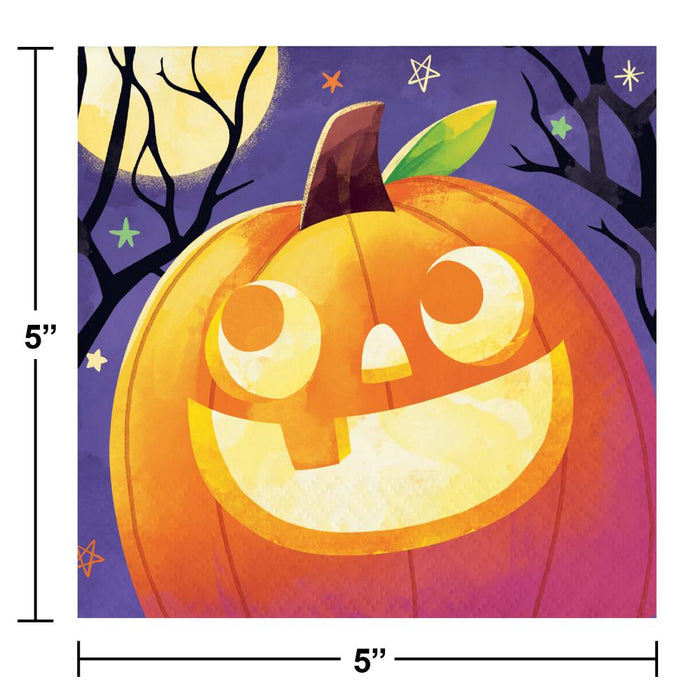 Party Decorations Haunted Halloween Pumpkins Beverage Napkin (16 per Pkg)