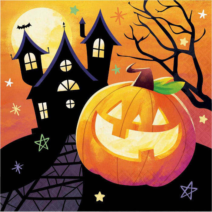 Party Decorations Haunted Pumpkins Luncheon Napkin (16 per Pkg)