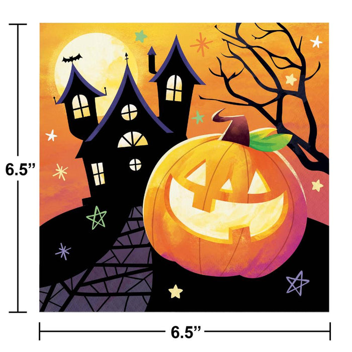 Party Decorations Haunted Pumpkins Luncheon Napkin (16 per Pkg)