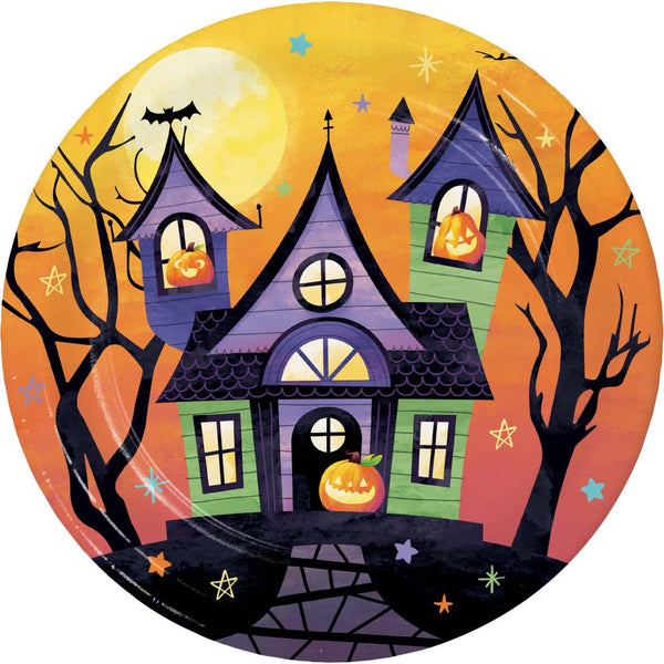 Party Decorations Haunted Pumpkins Luncheon Plate (8 per Pkg)