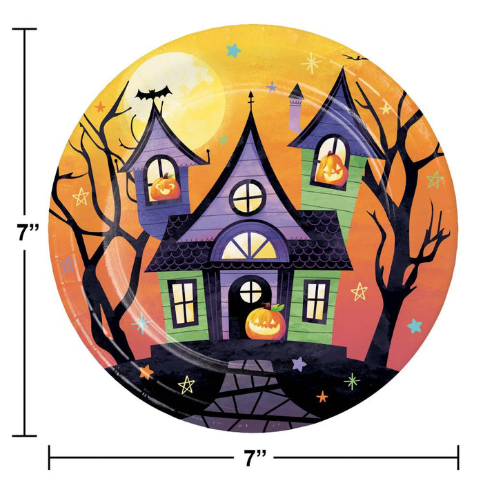 Party Decorations Haunted Pumpkins Luncheon Plate (8 per Pkg)