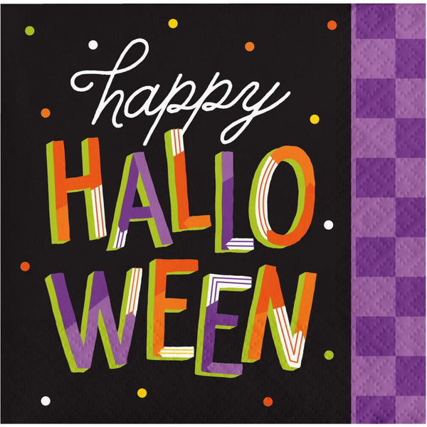 Party Decorations Retro Halloween Beverage Napkin (16 per Pkg)