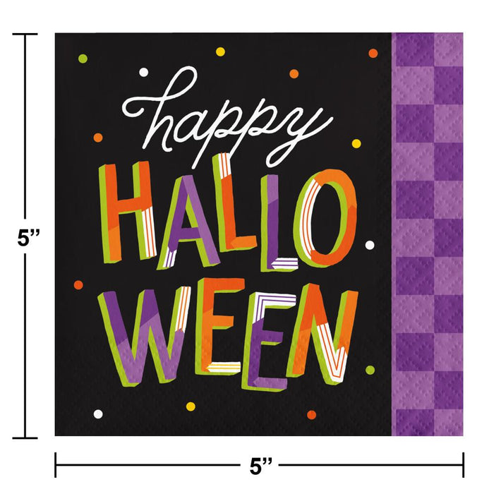 Party Decorations Retro Halloween Beverage Napkin (16 per Pkg)